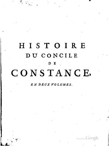 Cover for Histoire du Concile de Constance