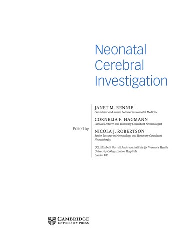 Cover for Neonatal cerebral investigation