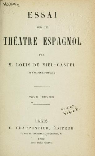 Cover for Essai sur le théatre espagnol