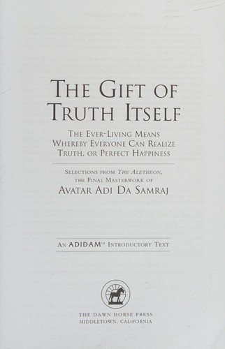 Cover for The gift of truth itself