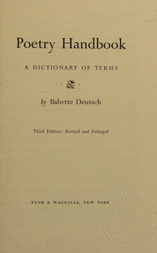 Cover for Poetry handbook