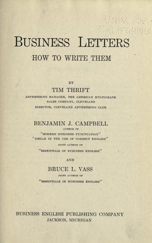 Cover for Business letters, how to write them