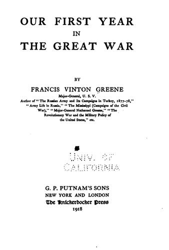 Cover for Our first year in the great war.