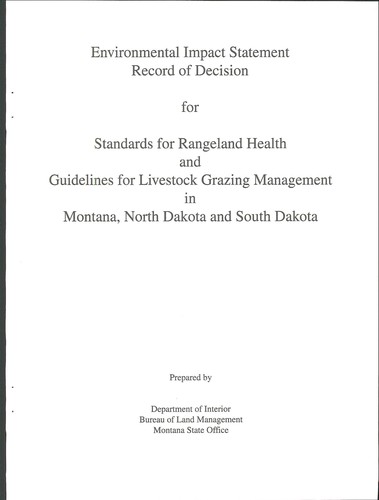 Cover for Record of decision