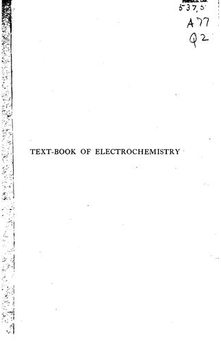 Cover for Text-book of electochemistry
