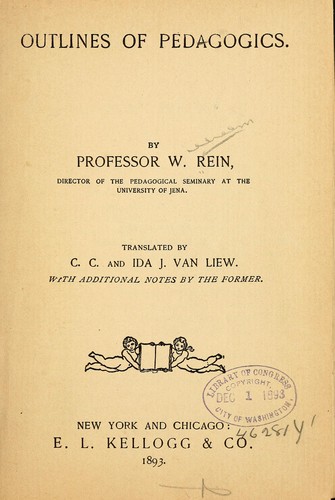Cover for Outlines of pedagogics.