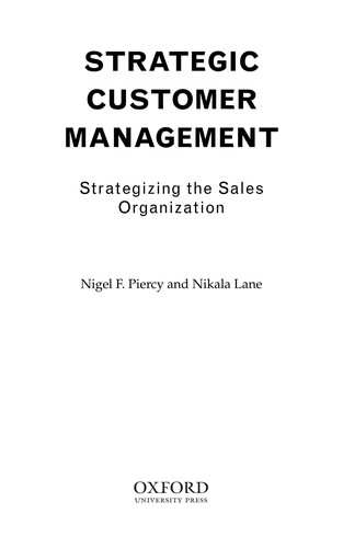 Cover for Strategic customer management