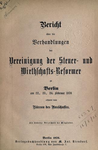 Cover for Bericht über die Verhandlungen.