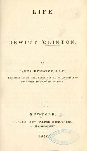 Cover for Life of Dewitt Clinton.