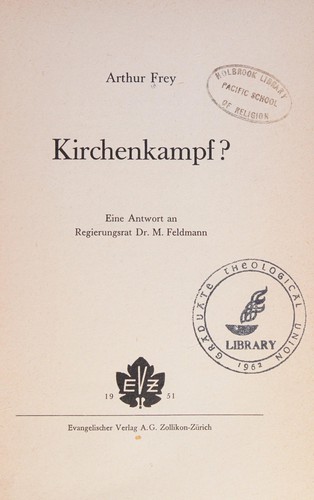 Cover for Kirchenkampf?