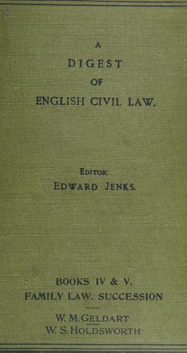 Cover for A digest of English civil law