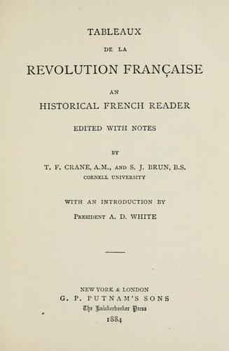 Cover for Tableaux de la révolution française
