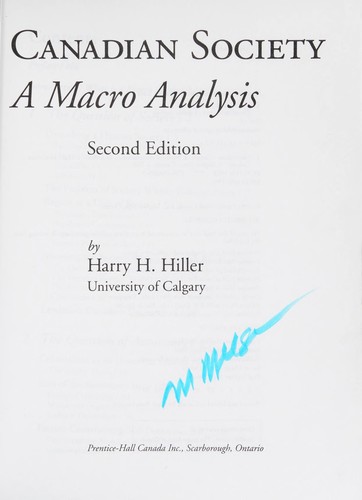 Cover for Canadian society