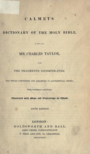 Cover for Dictionary of the Holy Bible