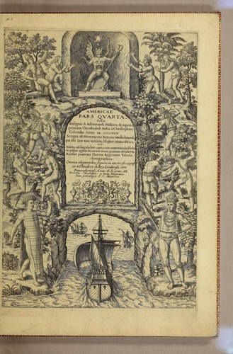 Cover for Americae pars quarta. Sive, Insignis & admiranda historia de reperta primùm Occidentali India à Christophoro Columbo anno M CCCCXCII
