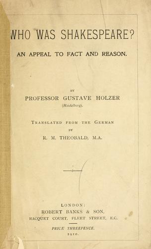 Cover for Who was Shakespeare?