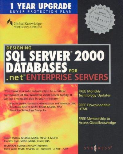 Cover for Designing SQL Server 2000 Databases for .Net Enter