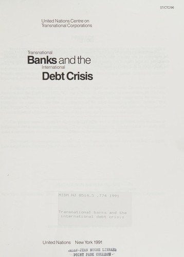 Cover for Transnational Banks and the International Debt Crisis/Sales No E.90.Ii.A.19