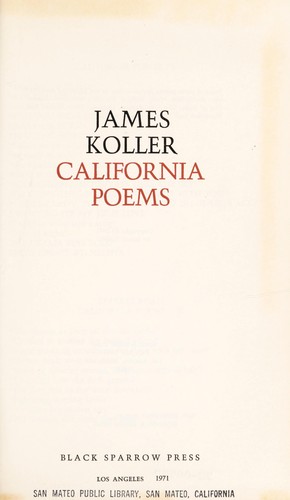 Cover for California poems.