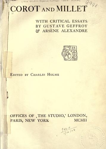 Cover for Corot and Millet