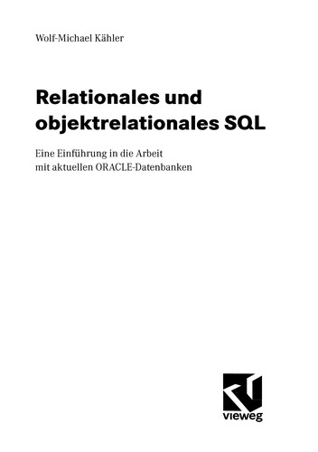 Cover for Relationales und objektrelationales SQL
