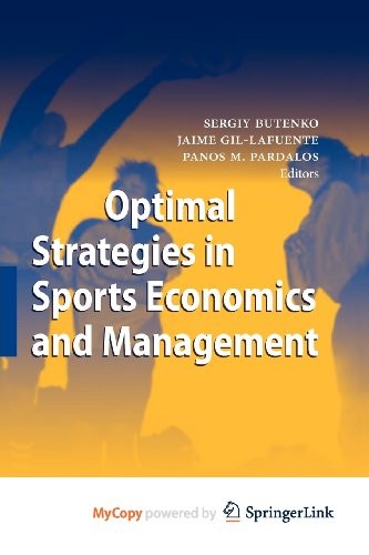 Cover for Optimal Strategies in Sports Economics and Management