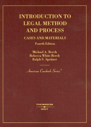 Cover for Introduction to Legal Method And Process