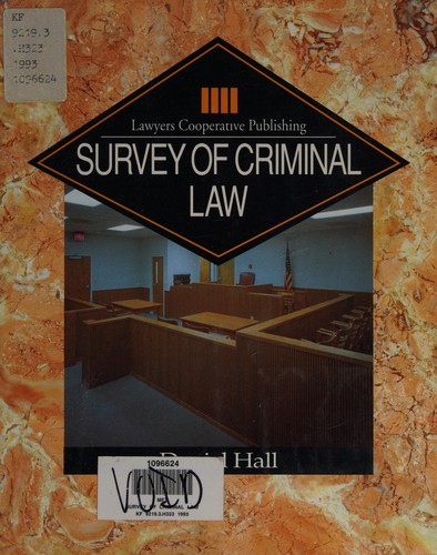 Cover for Survey of criminal law