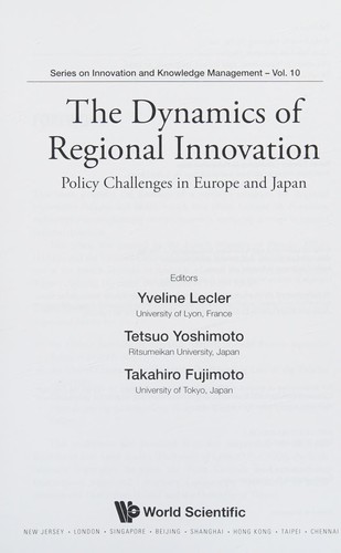 Cover for The dynamics of regional innovation