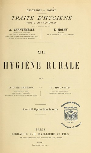 Cover for Traité d'hygiène