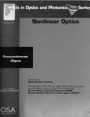 Cover for Nonlinear optics