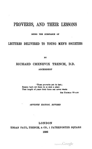 Cover for Proverbs, And Their Lessons