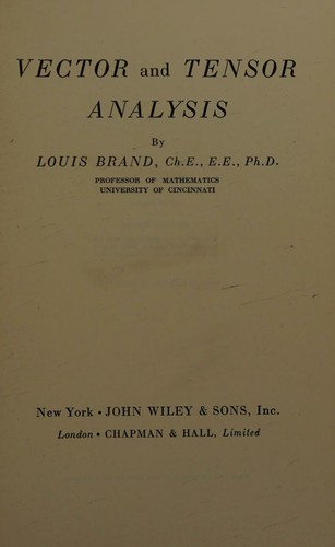 Cover for Vector and tensor analysis
