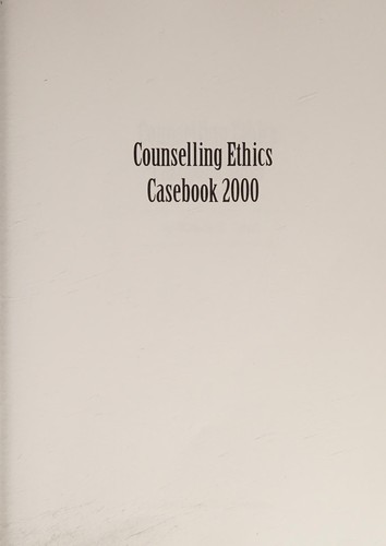 Cover for Counselling Ethics Casebook 2000
