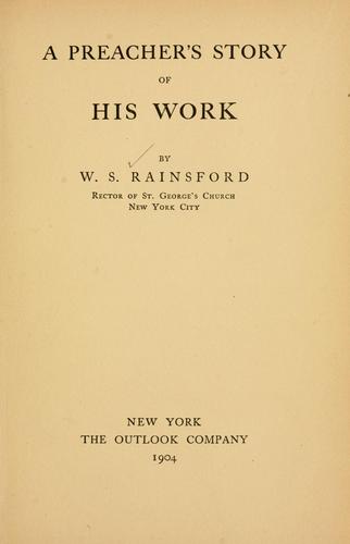 Cover for A Preacher's Story of His Work