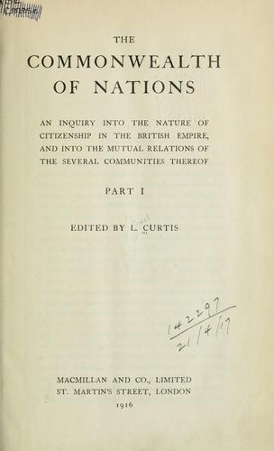 Cover for The Commonwealth of Nations