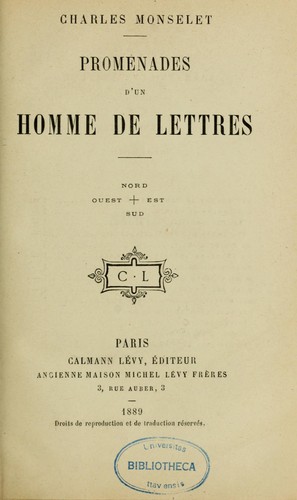 Cover for Promenades d'un homme de lettres
