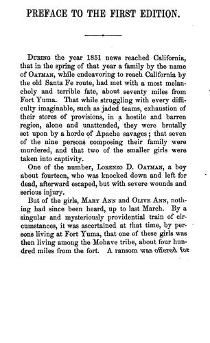 Cover for Captivity of the Oatman Girls: Being an Interesting Narrative of Life Among the Apache and ...