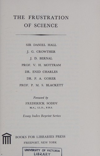 Cover for The Frustration of science