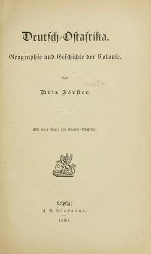 Cover for Deutsch-Ostafrika