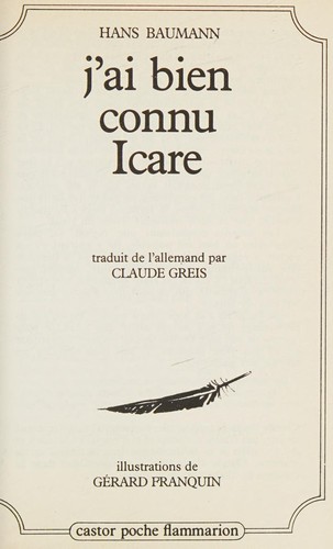 Cover for J'ai bien connu Icare
