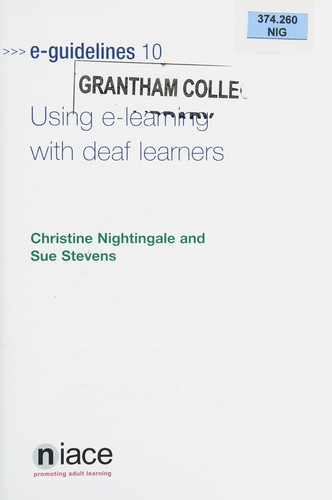 Cover for Using E-Learning for Deaf Learners (E-Guidelines)