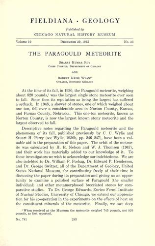 Cover for The Paragould meteorite