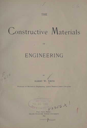 Cover for The constructive materials of engineering
