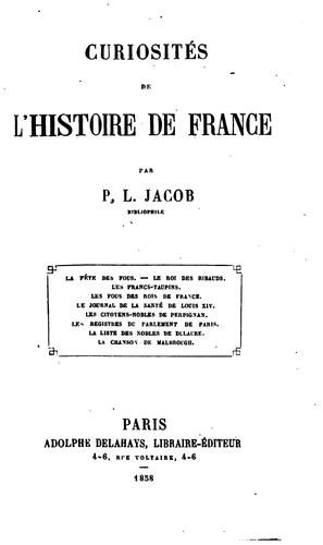 Cover for Curiosités de l'histoire de France