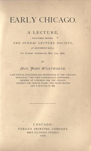 Cover for Early Chicago