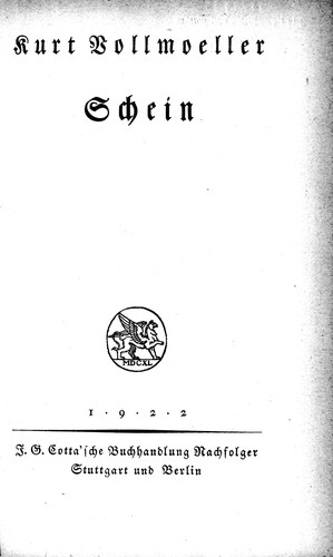 Cover for Schein