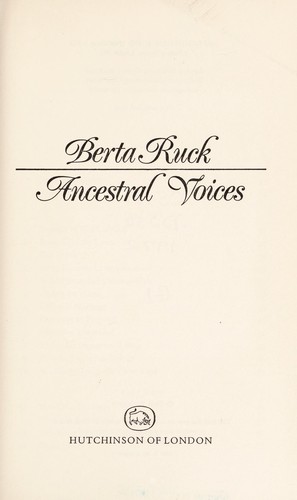 Cover for Ancestral voices.
