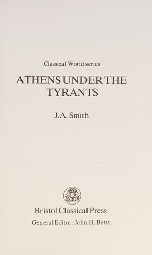 Cover for Athens under the tyrants