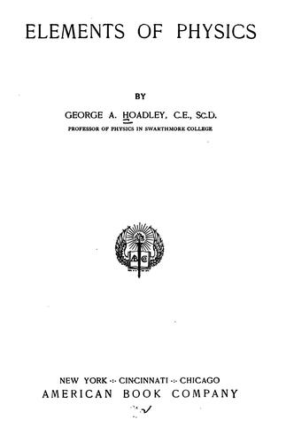 Cover for ELements of Physics
